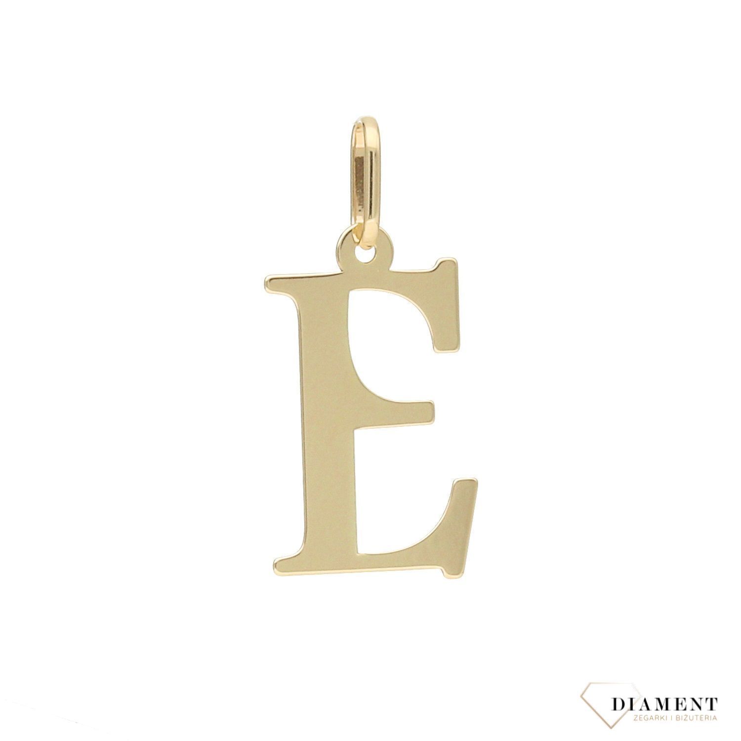 Zawieszka w kształcie literki E. Literki to bardzo modny wzór,.jpg